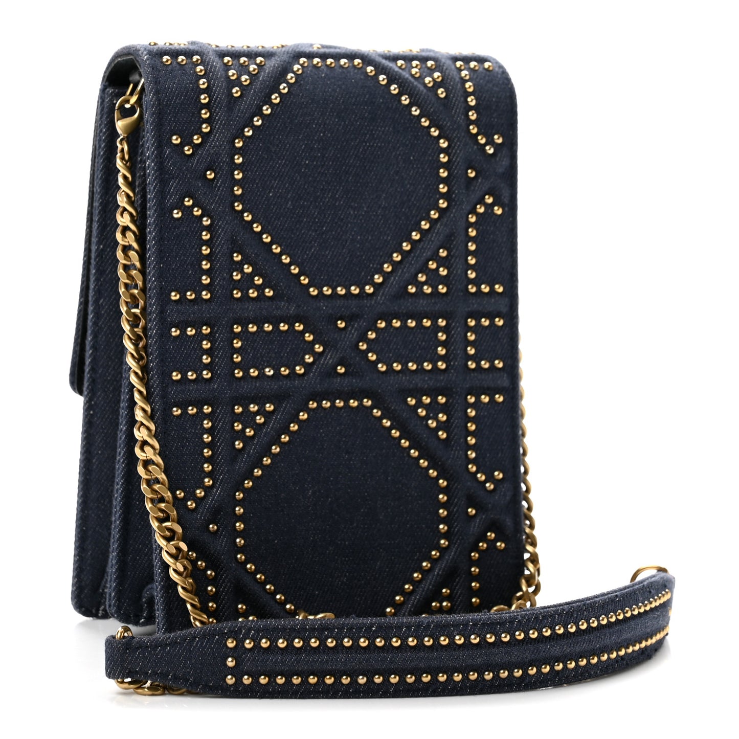 Denim Studded Vertical Diorama Blue