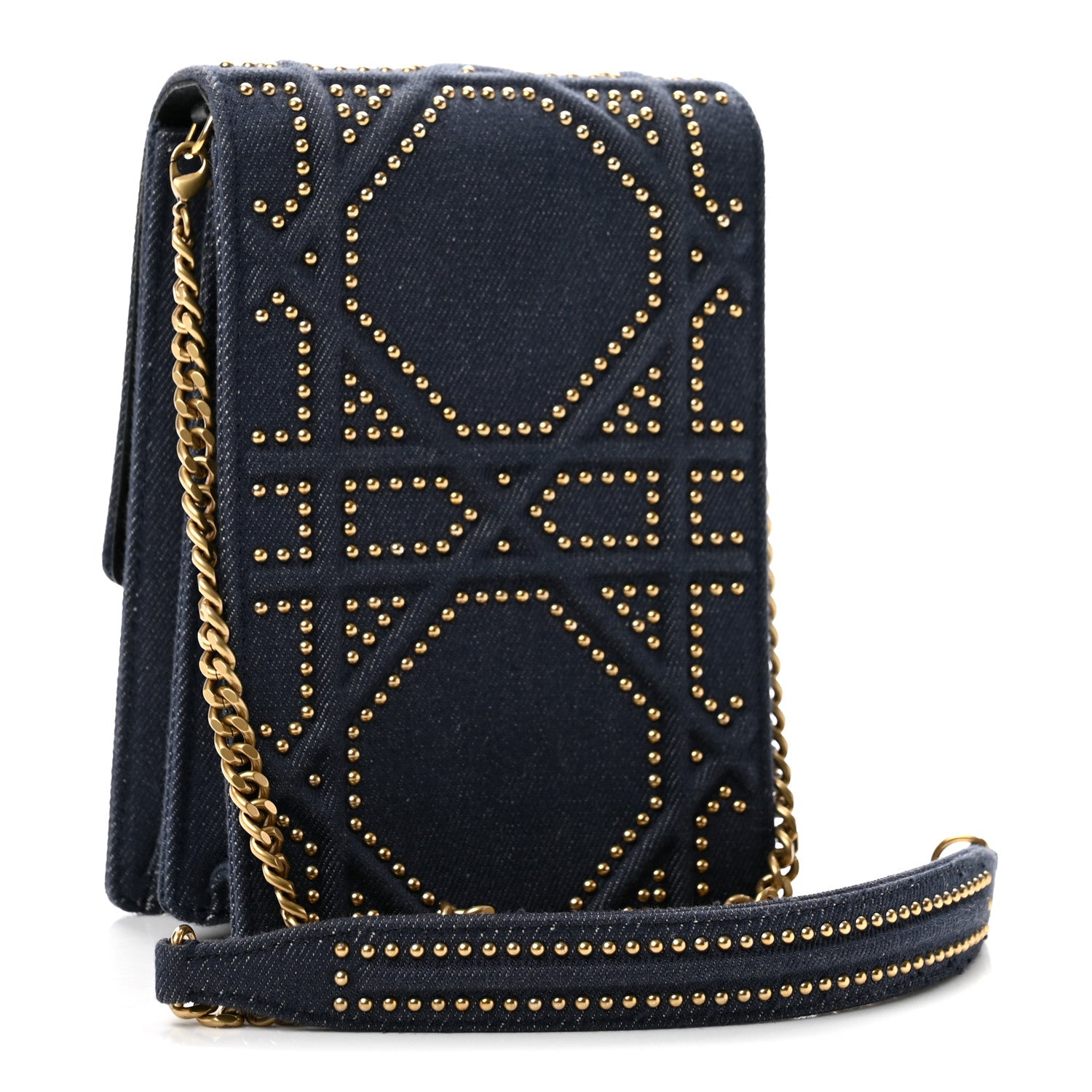 Christian Dior Denim Studded Vertical Diorama Blue 2 of 12
