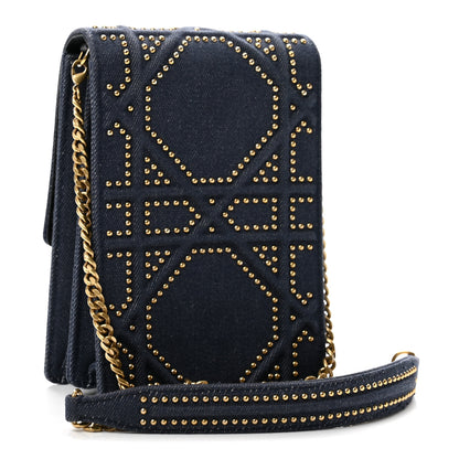 Christian Dior Denim Studded Vertical Diorama Blue 2 of 12