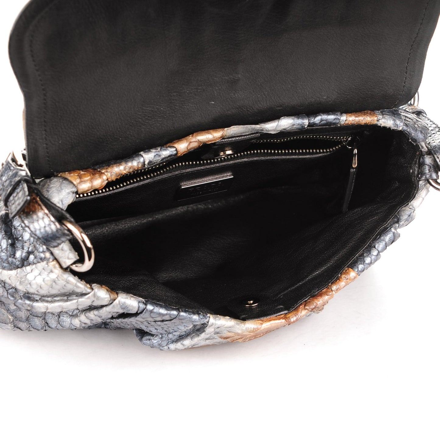Metallic Python Shoulder Flap Bronzo