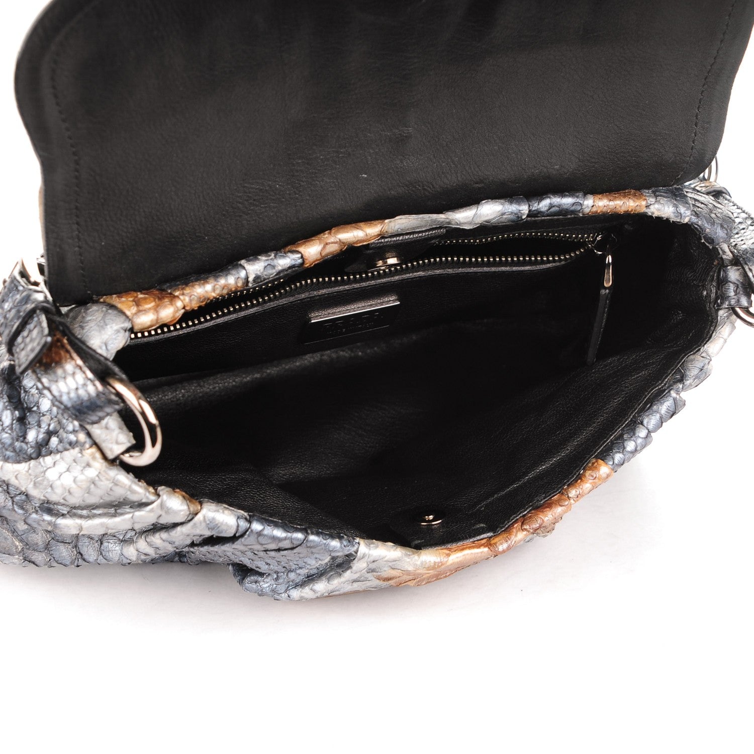 Prada Metallic Python Shoulder Flap Bronzo 5 of 7