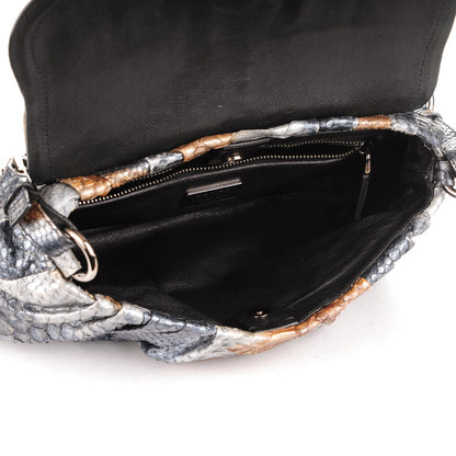 Prada Metallic Python Shoulder Flap Bronzo 5 of 7