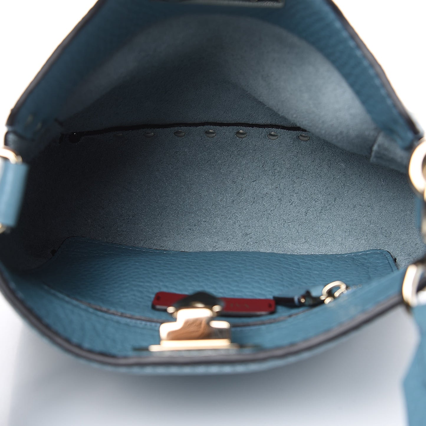 Pebbled Calfskin Mini Rockstud Flip-Lock Messenger Bag Atlantique