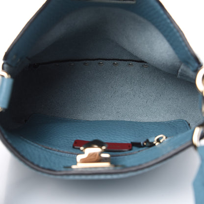 Valentino Garavani Pebbled Calfskin Mini Rockstud Flip-Lock Messenger Bag Atlantique 5 of 8