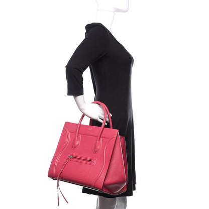 Celine Grained Calfskin Medium Phantom Luggage Fuchsia 2 of 12