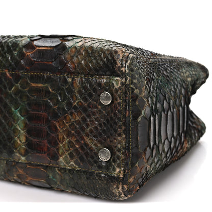 Chanel Snakeskin Executive Cerf Shopper Tote Green Brown 11 of 13