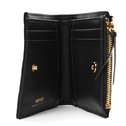 Versace Calfskin Quilted Medusa Zip Card Holder Wallet Black 5 of 6