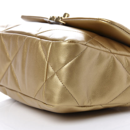 Chanel Metallic Goatskin Quilted Medium 19 Flap Gold 8 of 9