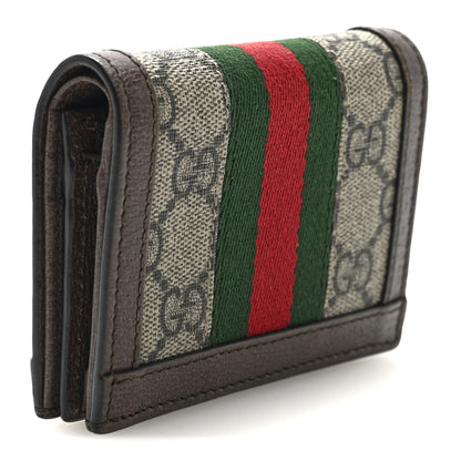 Gucci GG Supreme Monogram Web Ophidia Card Case Beige New Acero 3 of 6