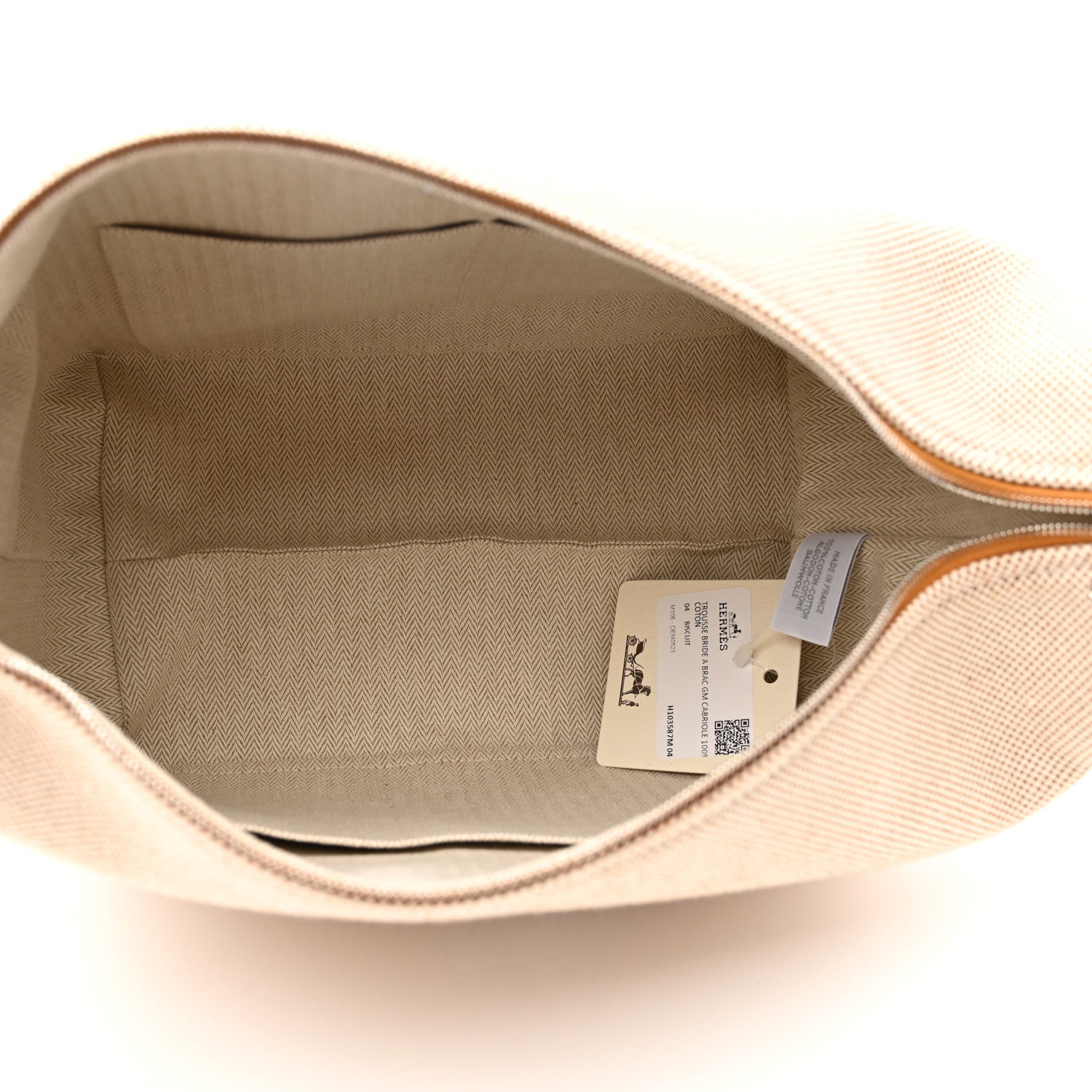 Hermes Canvas Large Bride-A-Brac Cabriole Case Biscuit 4 of 6