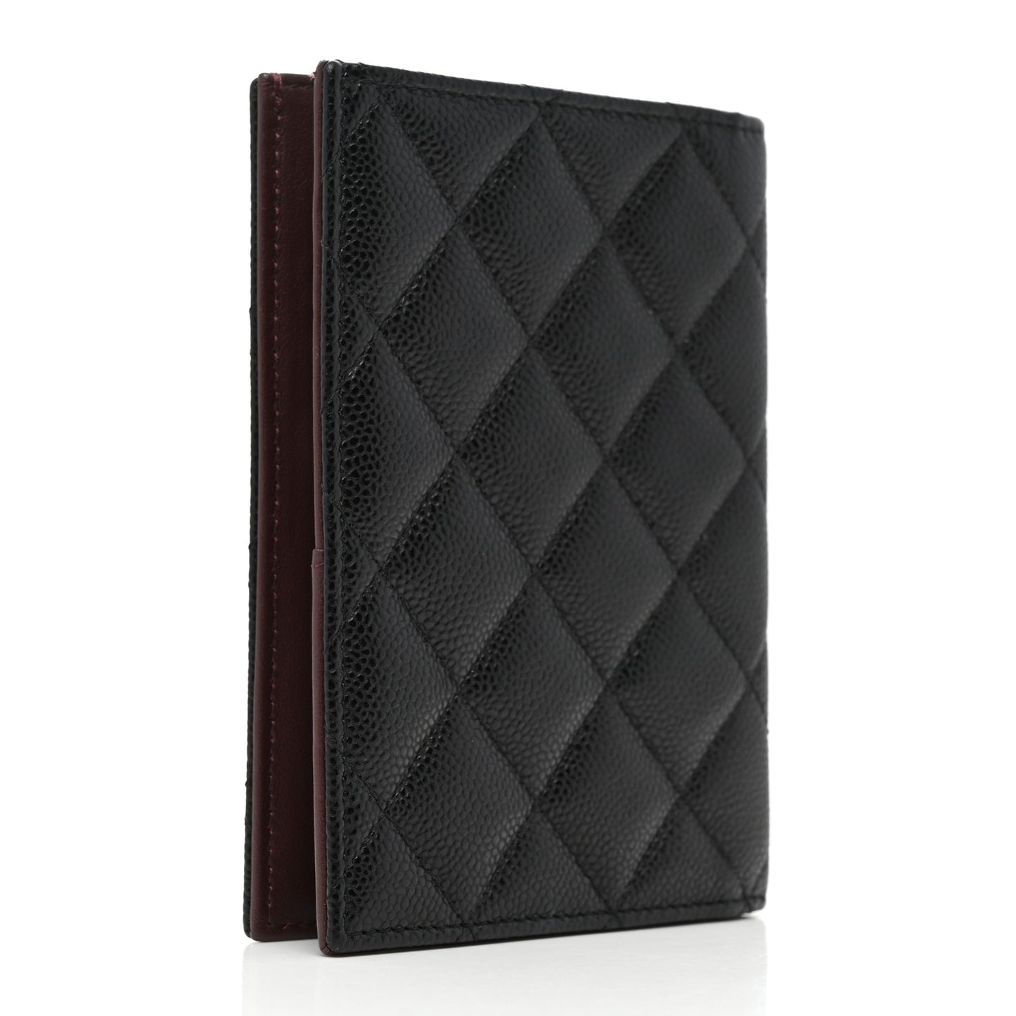 Caviar Quilted Passport Holder Black