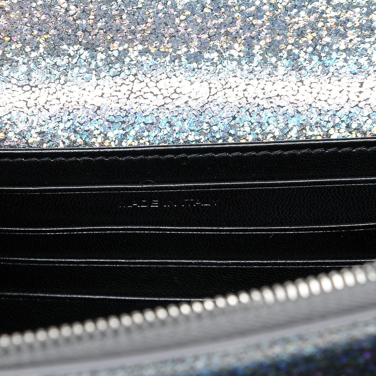 Saint Laurent Metallic Crackled Calfskin Monogram Sunset Chain Wallet Star Light 6 of 9