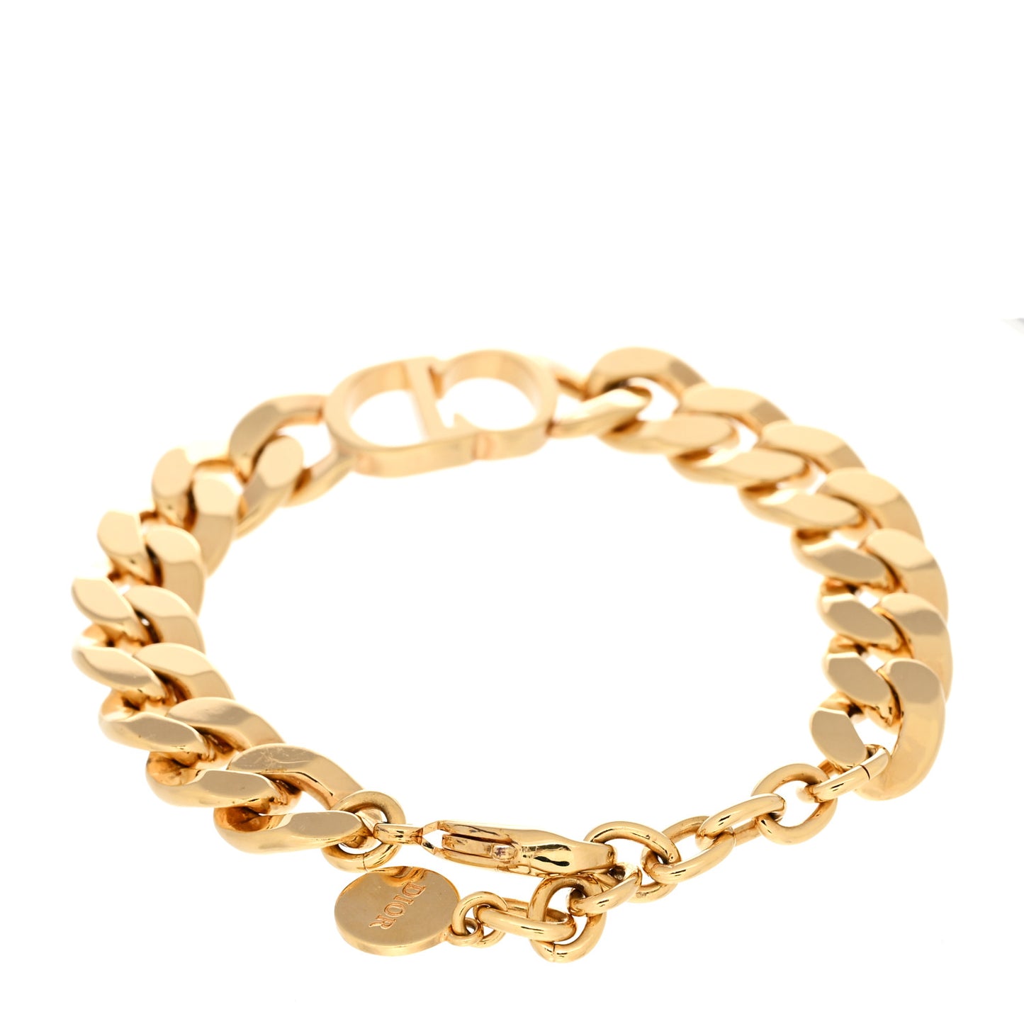Brass CD Icon Chain Bracelet Gold