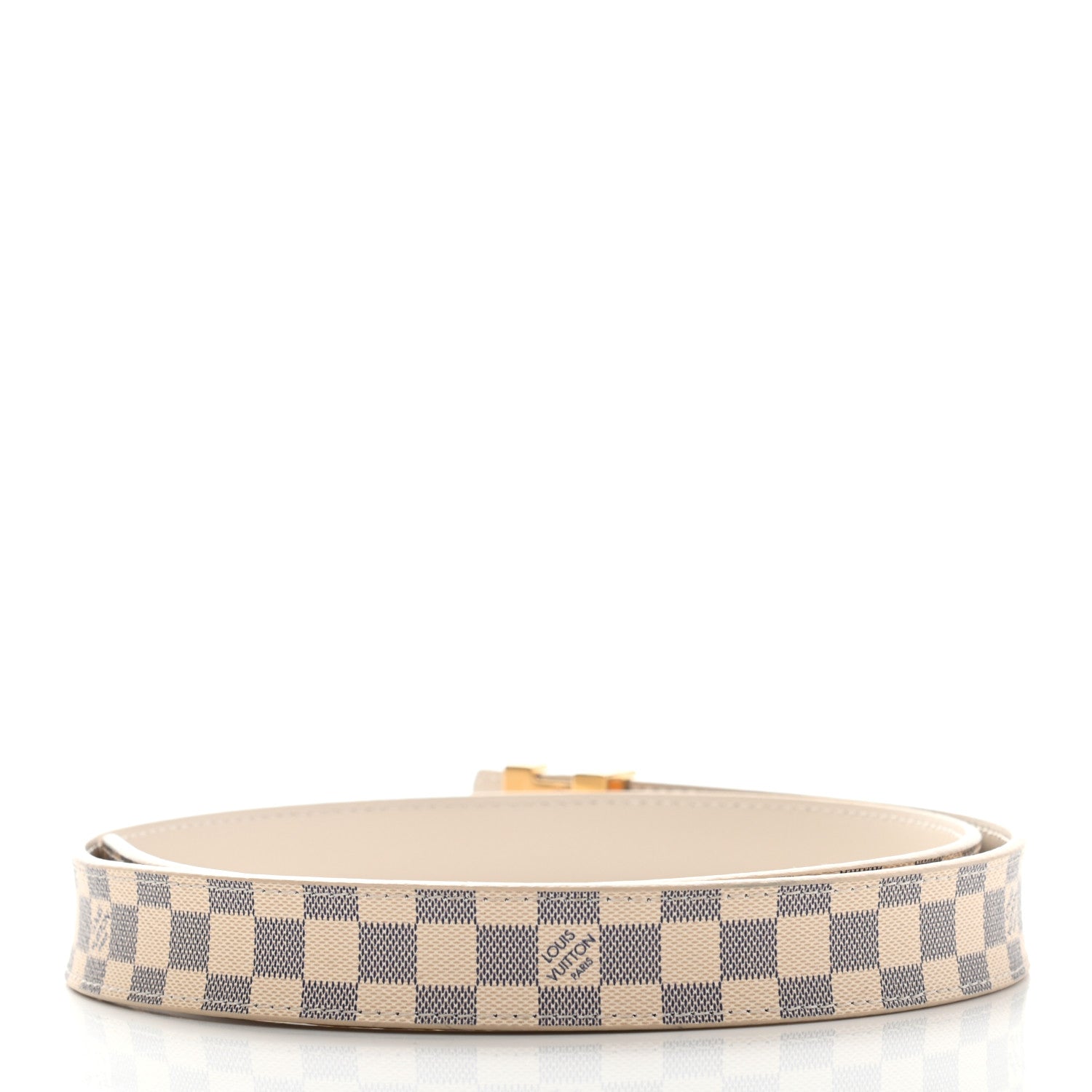 Louis Vuitton Mini Damier Azur 25mm LV Initiales Belt 80 32 2 of 6