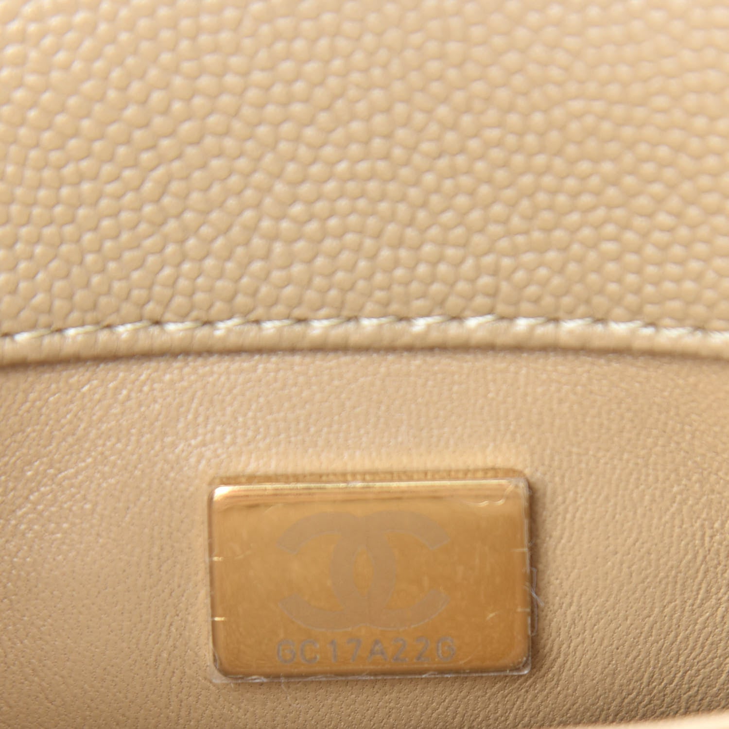 Chanel Caviar Lizard Embossed Quilted Extra Mini Coco Handle Flap Dark Beige 9 of 11