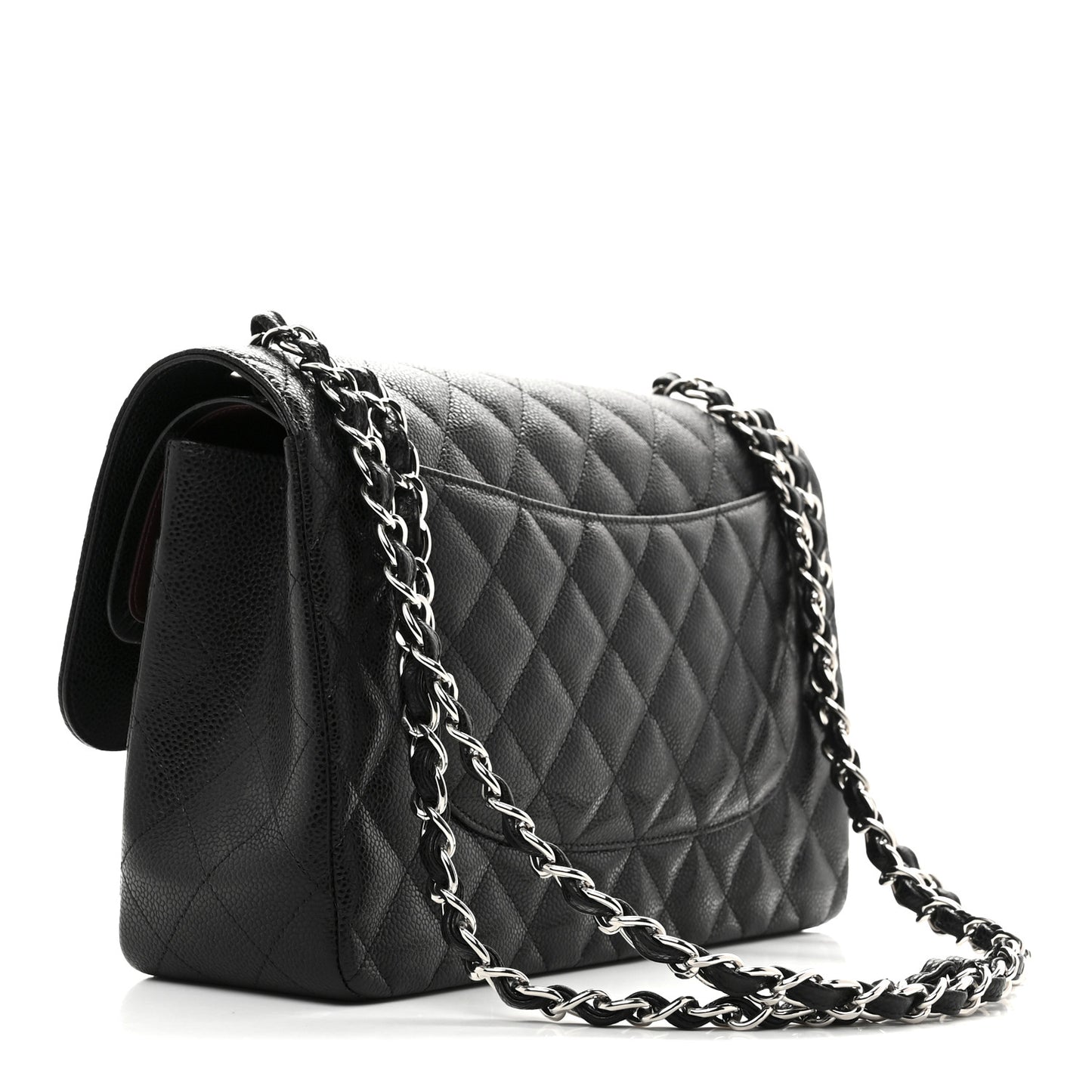 Caviar Quilted Jumbo Double Flap Black