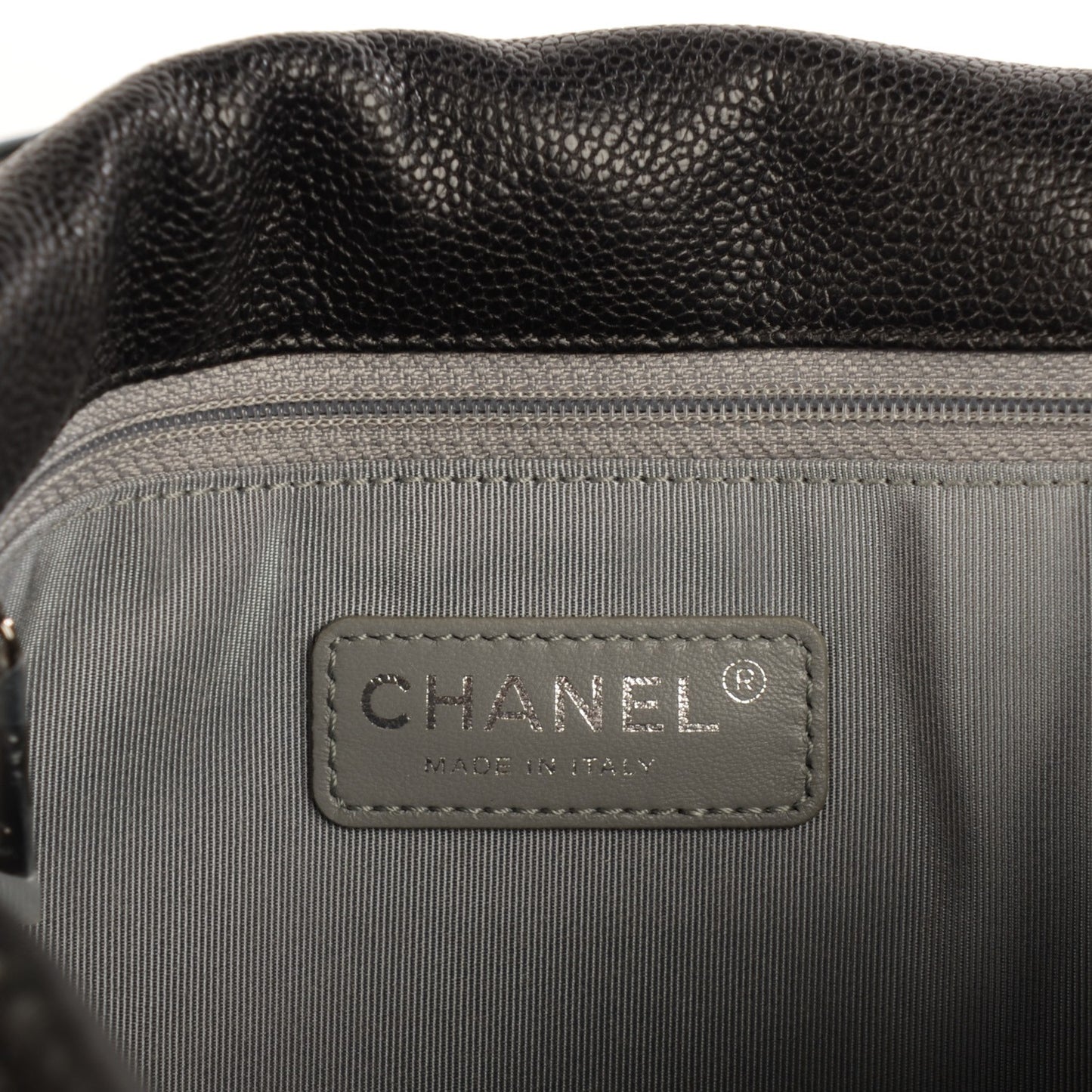 Caviar Quilted Large French Riviera Flap Black