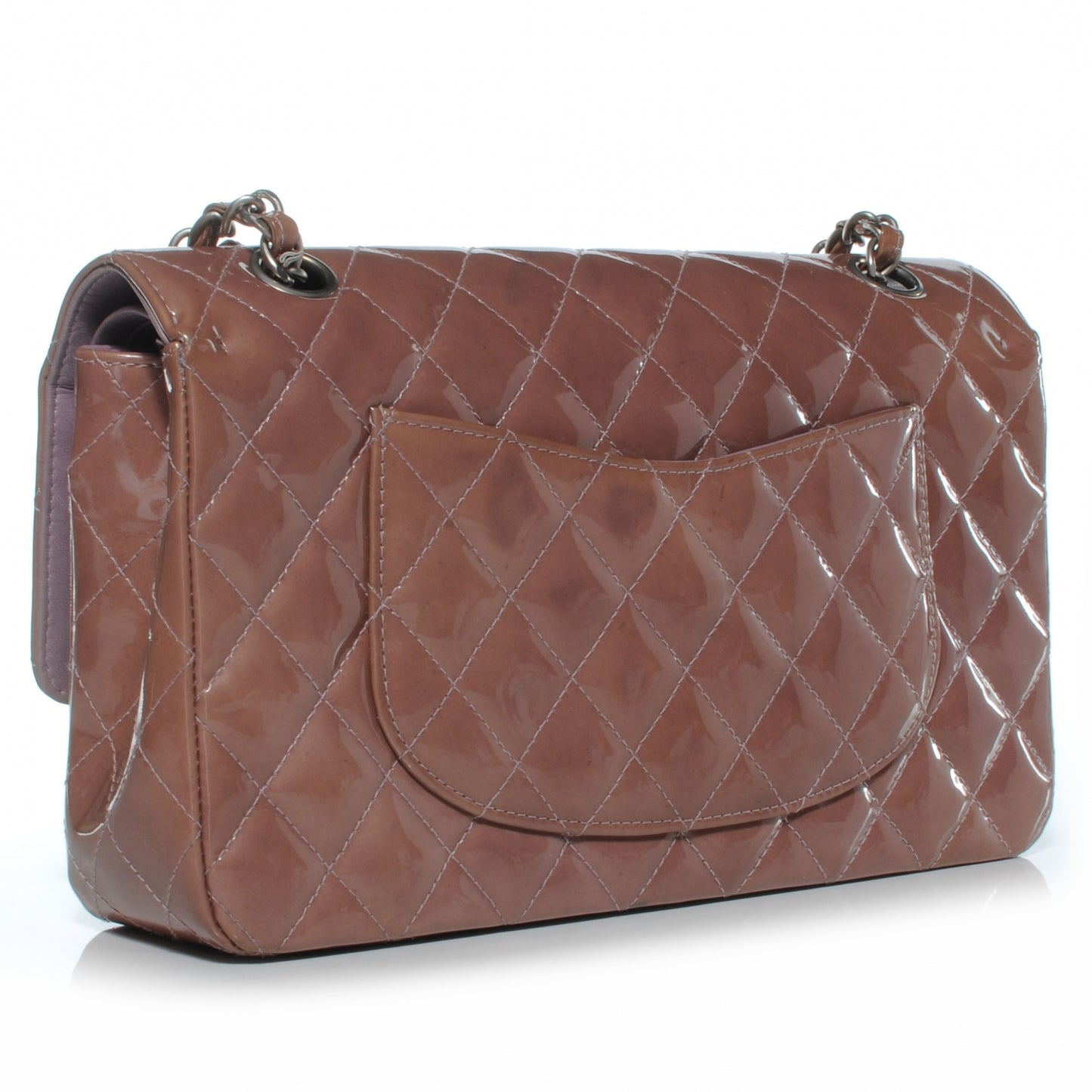 Patent Medium Double Flap Mauve