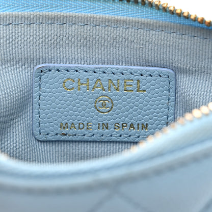 Chanel Caviar Quilted Small Cosmetic Case Light Blue 6 of 9