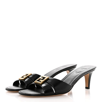 Fendi Vitello Cuoio FFold Sandals 38 Black 4 of 10