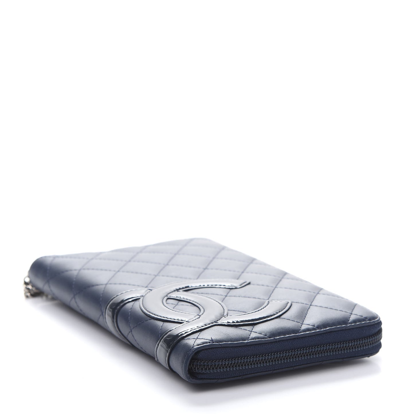 Calfskin Cambon Zip Around Organizer Wallet Navy