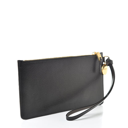 Givenchy Calfskin GV3 Wristlet Zip Card Holder Black Grey 3 of 10