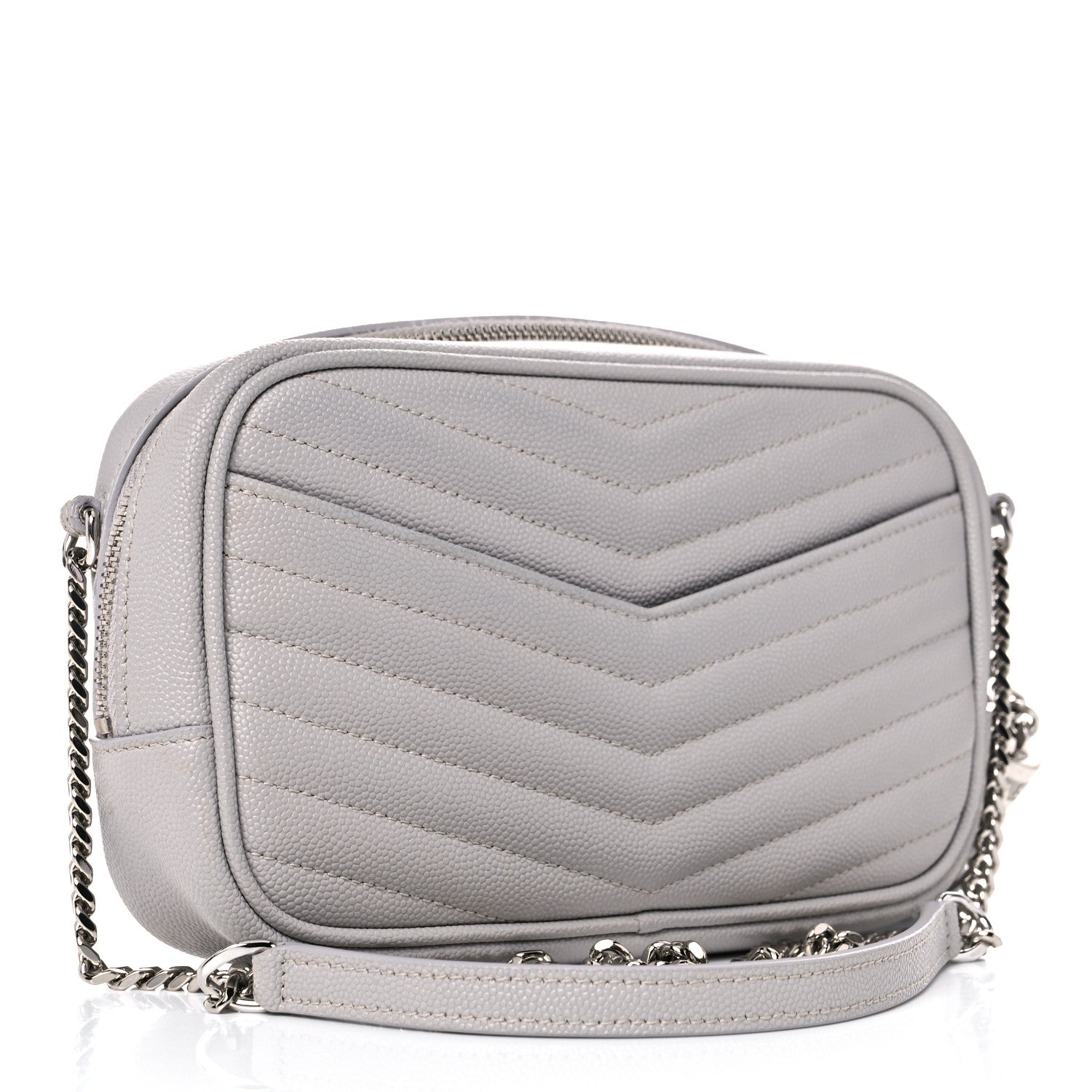 Saint Laurent Grain De Poudre Matelasse Monogram Mini Lou Camera Bag Granite 3 of 11