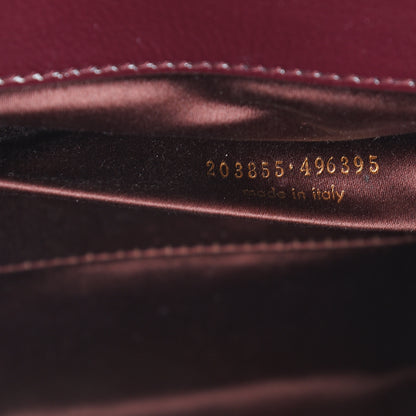 Saint Laurent Textured Patent Monogram Large Belle De Jour Clutch Burgundy 6 of 8