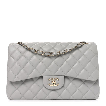 Chanel Caviar Quilted Jumbo Double Flap Grey 1 of 11