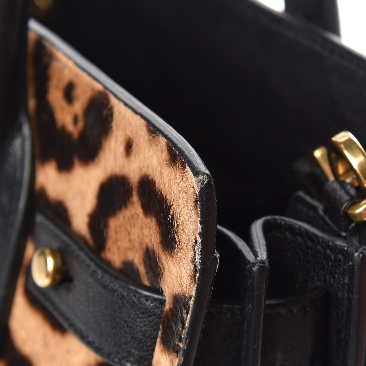 Pony Effect Calfskin Leopard Print Baby Supple Sac De Jour