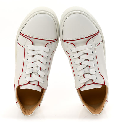 Christian Louboutin Calfskin Vierissima Flat Sneakers 40 White Red 2 of 9