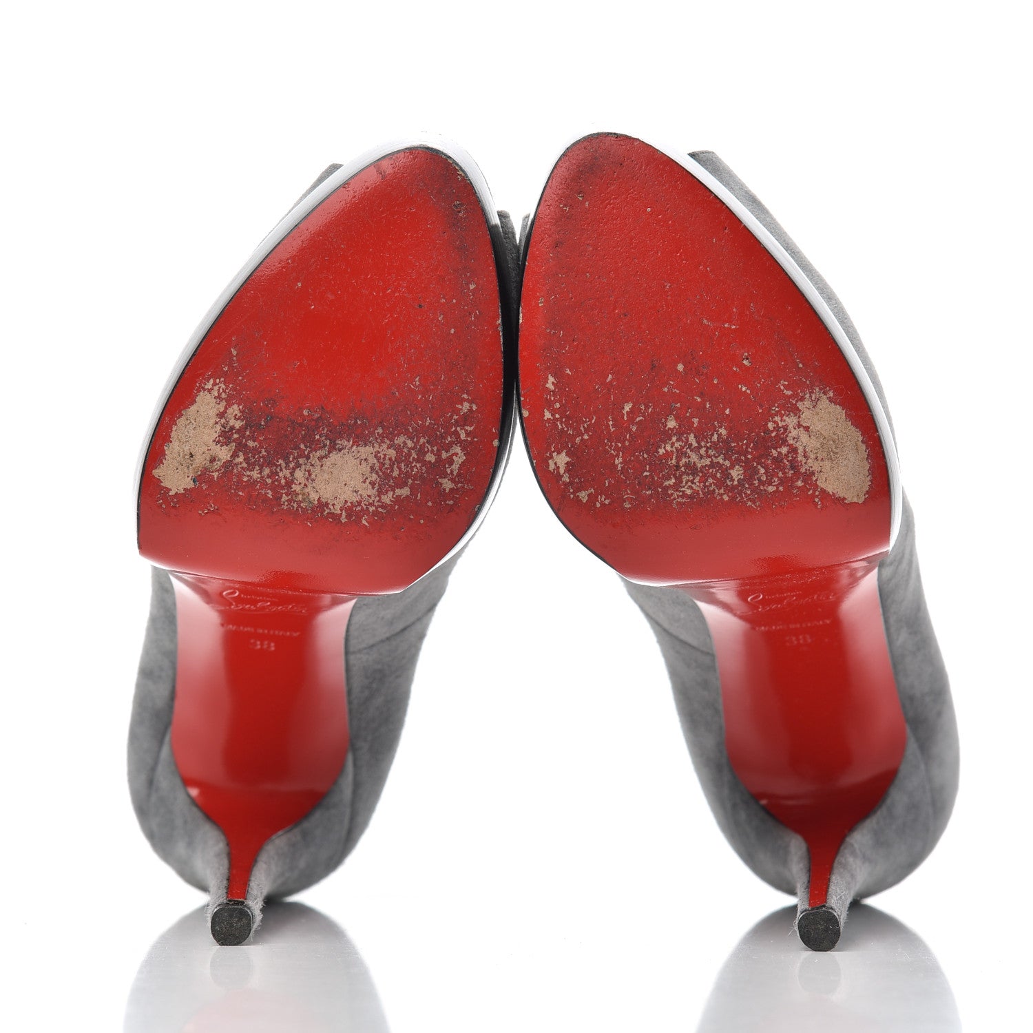 Christian Louboutin Suede Palais Royal Trepointe 140 Pumps 38 Grey 5 of 14