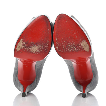 Christian Louboutin Suede Palais Royal Trepointe 140 Pumps 38 Grey 5 of 14