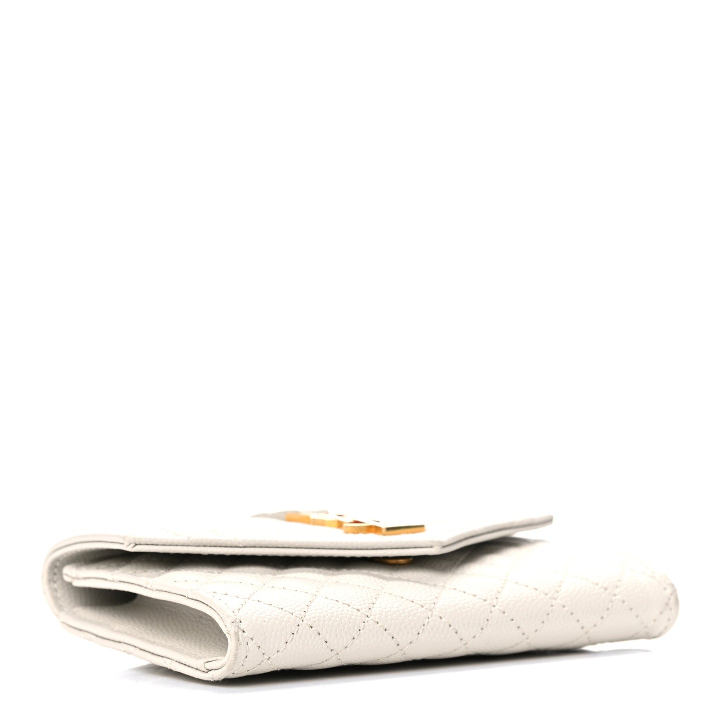 Grain De Poudre Textured Mixed Matelasse Triquilt Small Monogram Envelope Wallet Blanc Vintage