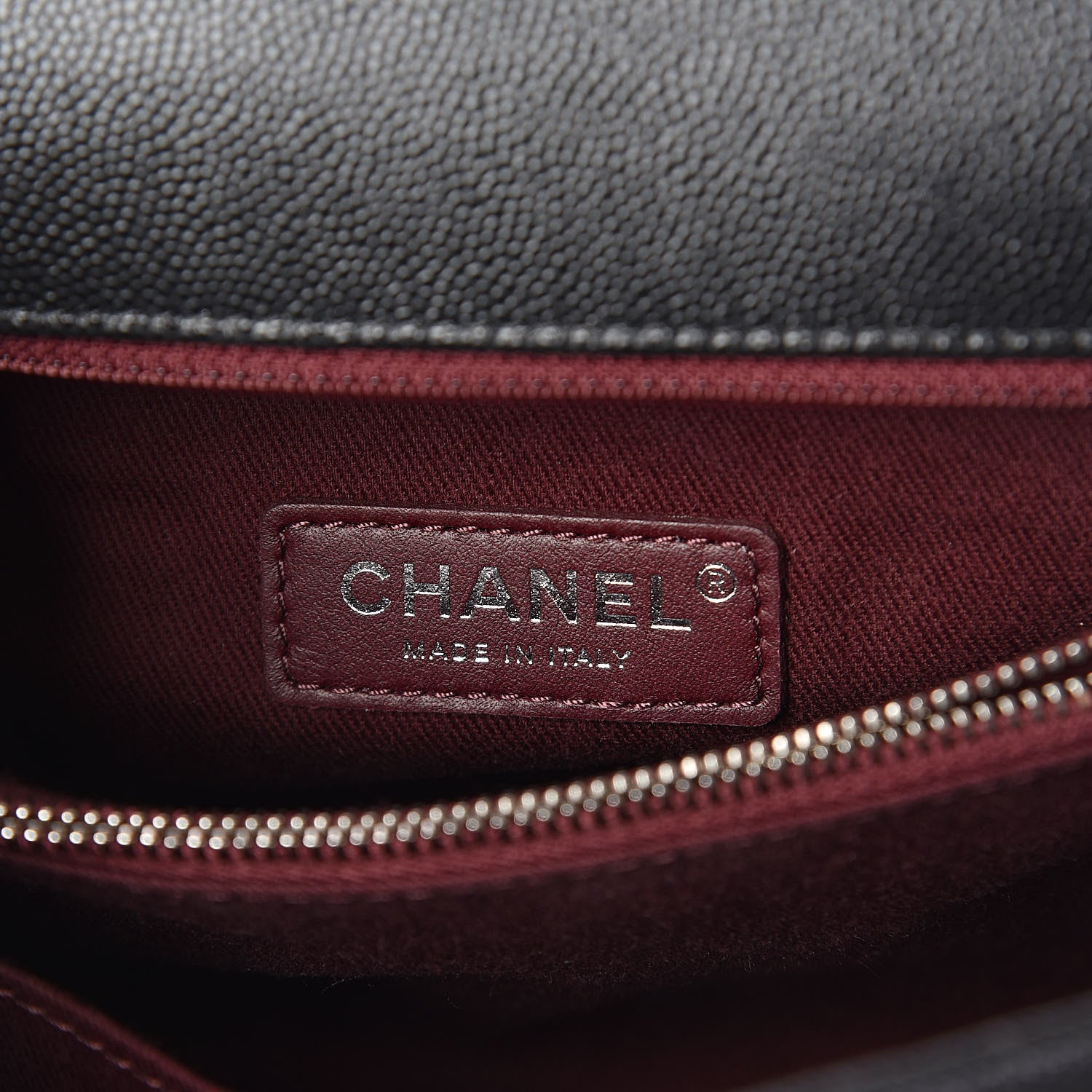 Chanel Caviar Chevron Quilted Small Coco Handle Flap Black 6 of 9