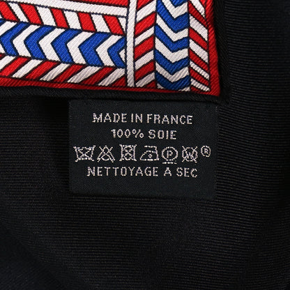 Hermes Silk Selle Des Steppes Scarf 90 Black Rouge Multicolor 3 of 3