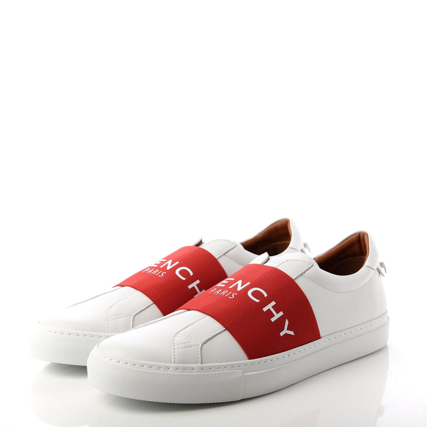 Calfskin Band Logo Mens Urban Street Sneakers 44 White Red