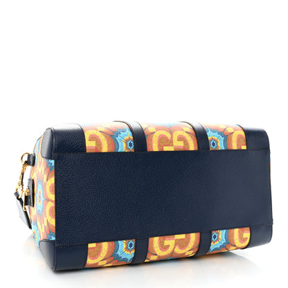 Gucci GG Supreme Kaleidoscope Calfskin Script Logo Gucci 100 Carry-On Duffle Bag Blue Orange Multicolor Blue Agata 1 of 16