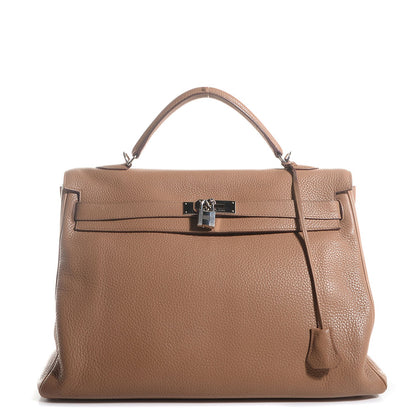 Hermes Taurillon Clemence Kelly Retourne 40 Tabac Camel 1 of 19