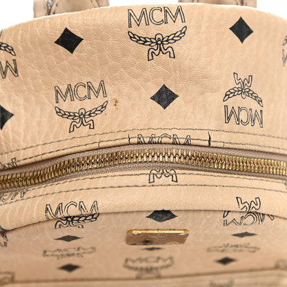 MCM Visetos Side Stud Mini Stark Backpack Beige 12 of 18