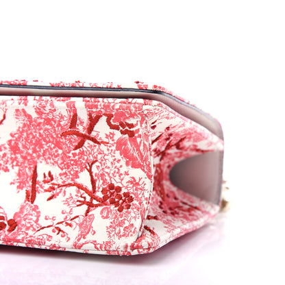Christian Dior Embroidered Floral Toile de Jouy Medium Diorama Flap Bag Red 9 of 10
