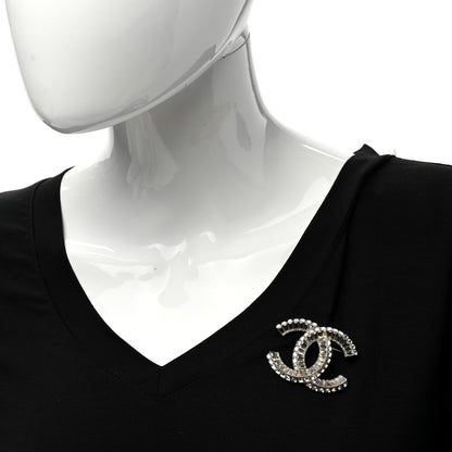 Chanel Baguette Crystal CC Brooch Silver 2 of 5