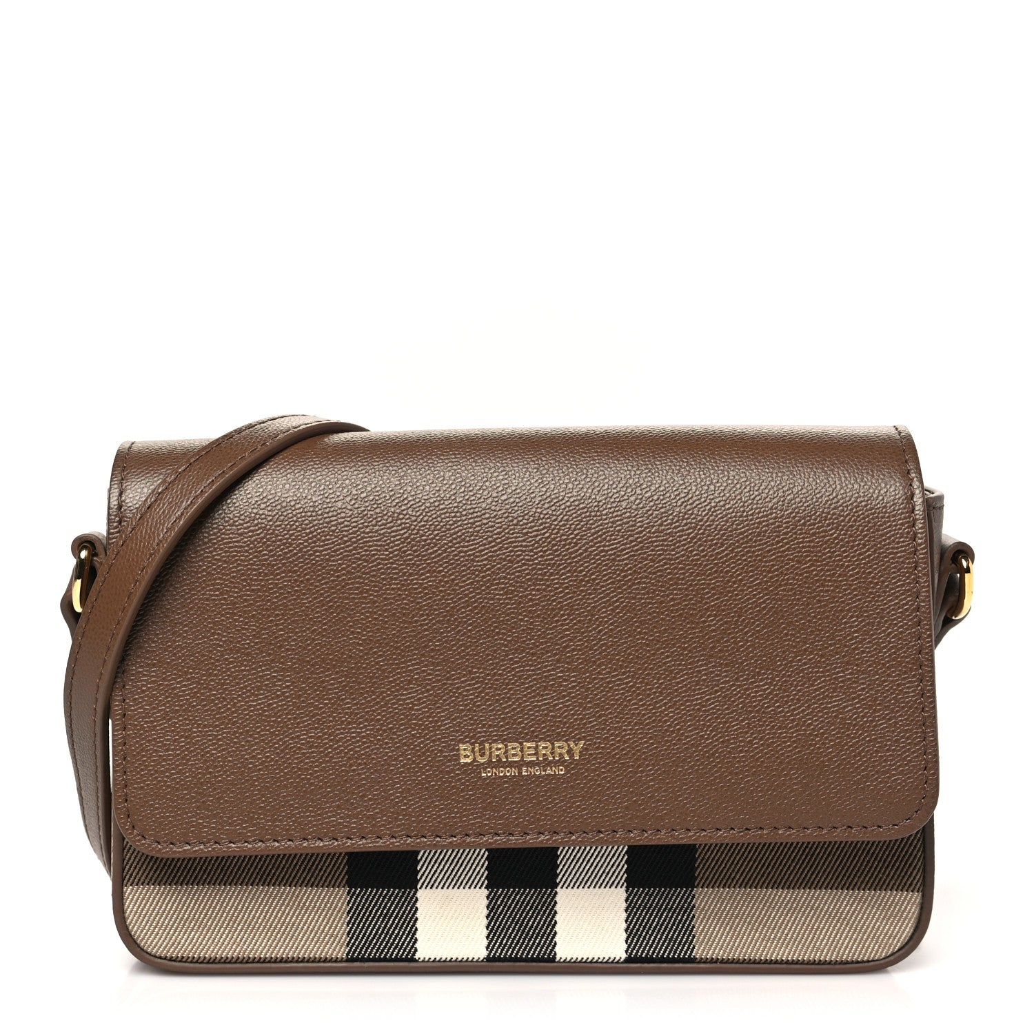Burberry Grained Calfskin House Check Tartan Mix New Hampshire Earth 1 of 11