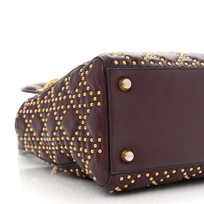 Christian Dior Calfskin Cannage Studded Medium Supple Lady Dior Deep Amaranth 8 of 10
