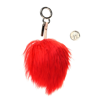 Fendi Alpaca Mink Fur Faces Micro Bag Bug Charm Red Multicolor 2 of 4