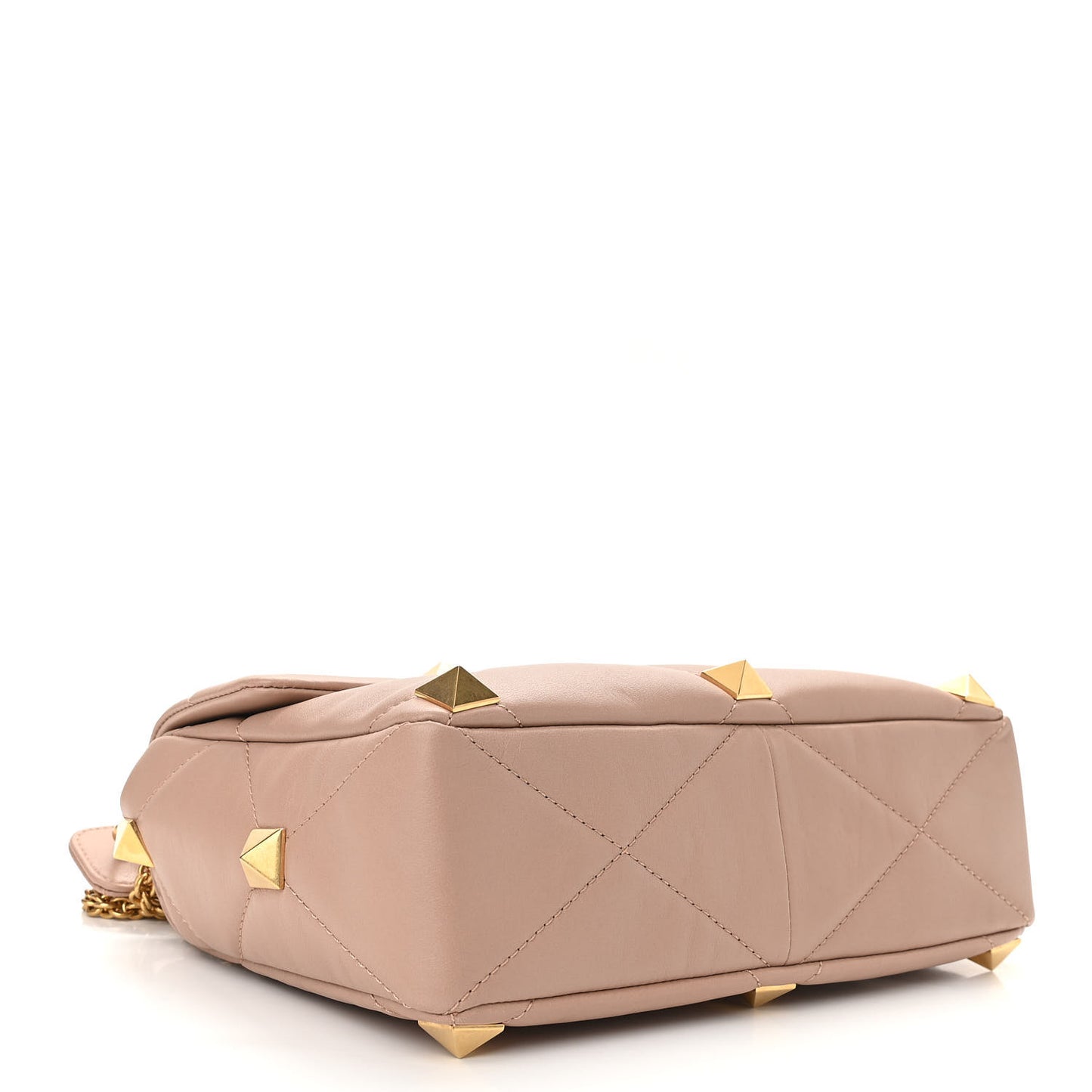 Nappa Large Roman Stud Shoulder Bag Rose Cannelle
