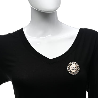 Chanel Metallic Lambskin Chain CC Brooch Beige 2 of 6