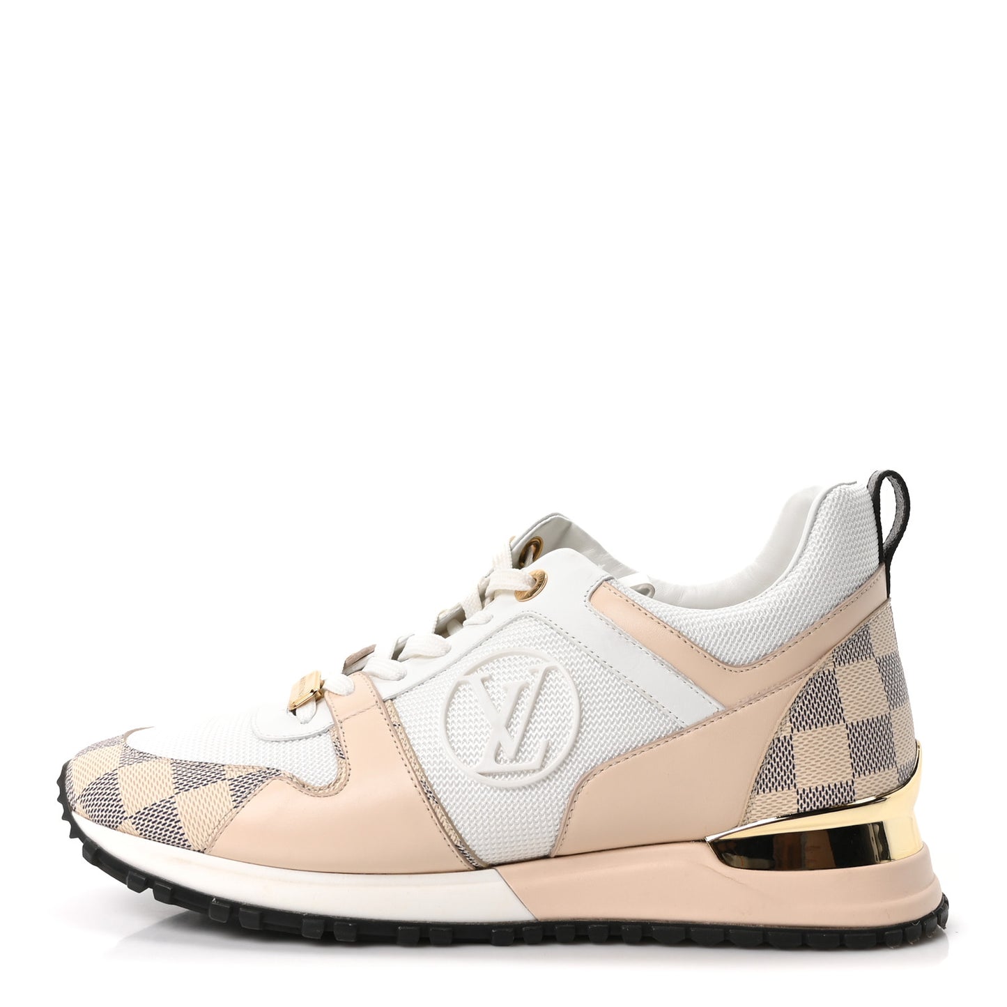 Calfskin Damier Azur Run Away Sneakers 39 White