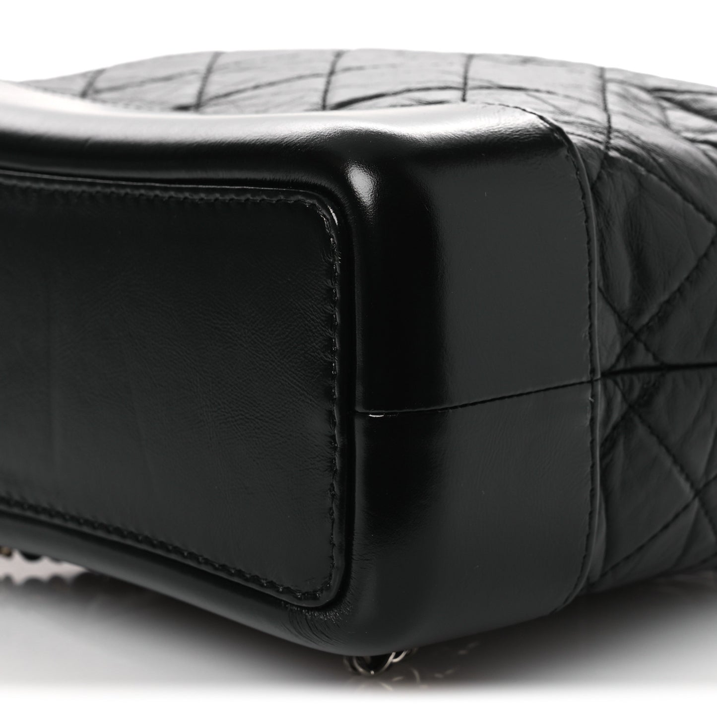 Aged Calfskin Quilted Small Gabrielle Backpack Black