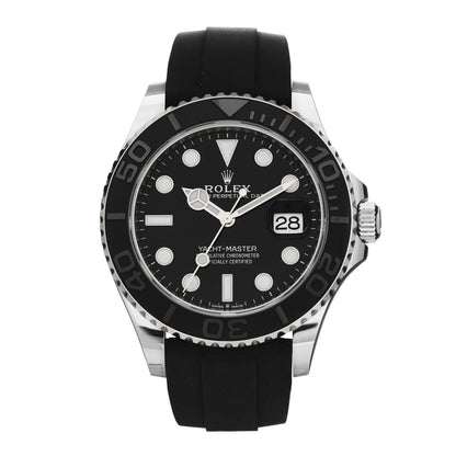 Rolex 18K White Gold Oysterflex 42mm Oyster Perpetual Date Yacht-Master Watch Black 226659 1 of 5